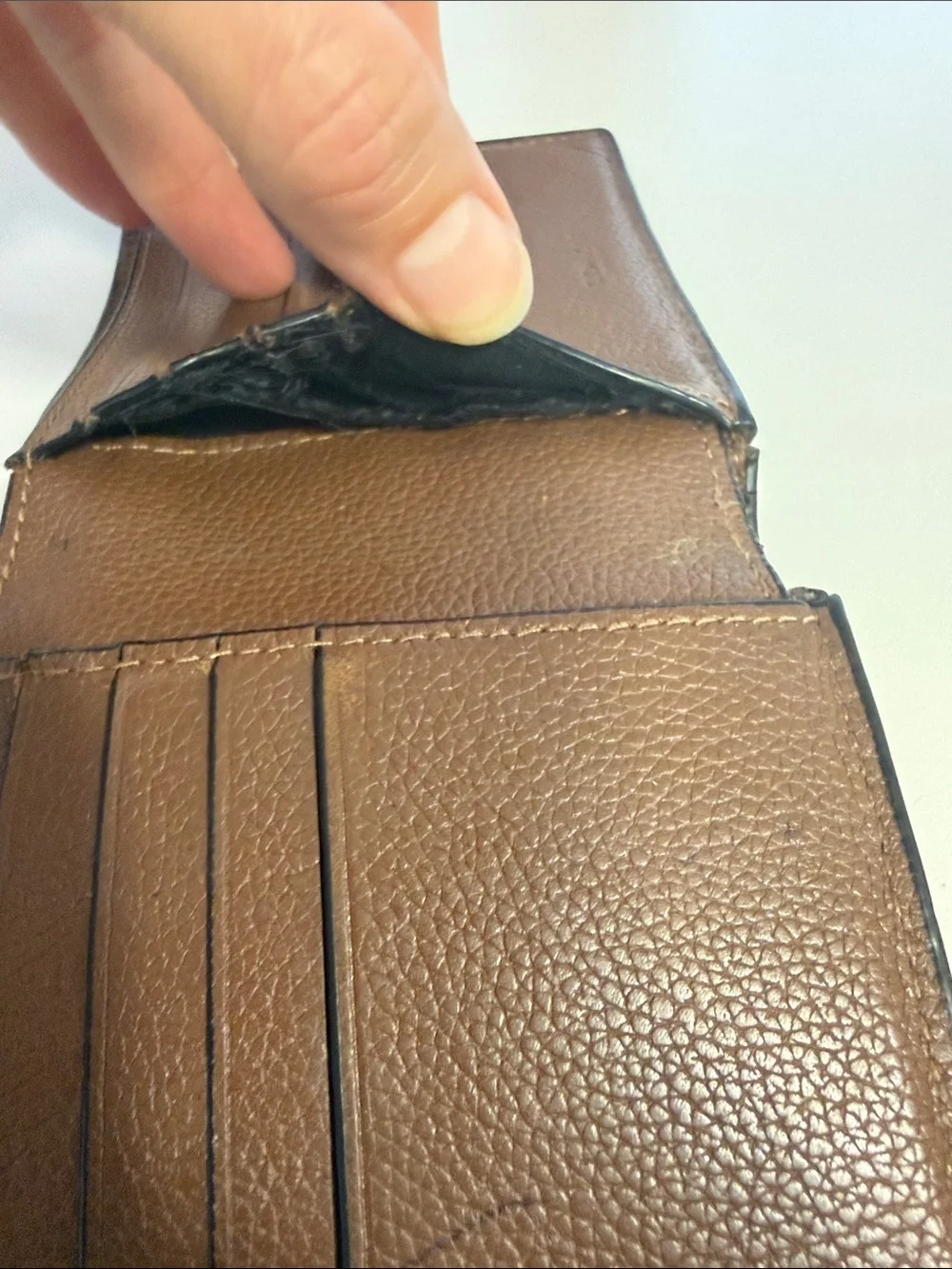 Coach Brown Pebbled Leather Bifold Wallet